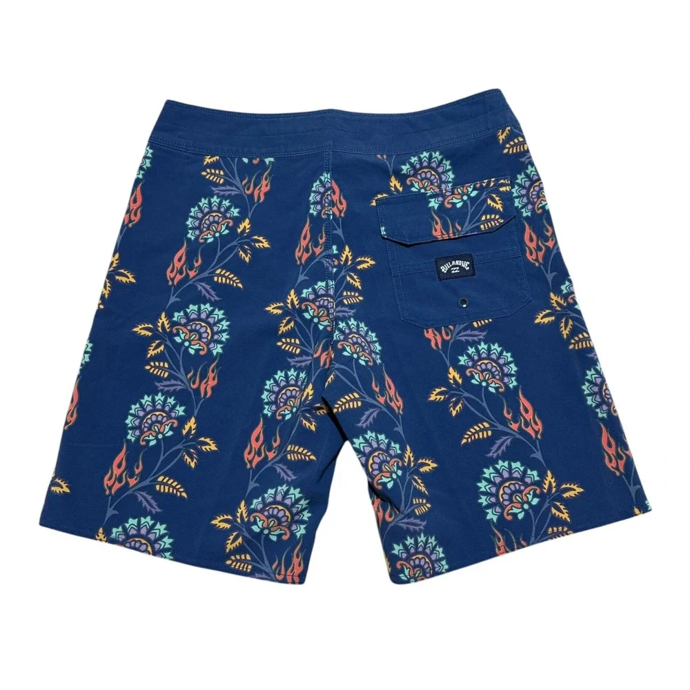 Billabong Mens Size 28 Sundays Pro Boardshorts Navy Blue‎ Floral Flame NWT NEW